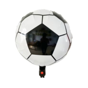 GLOBO METALIZADO FORMA PELOTA DE FOOTBALL 45 x 51cm APTO HELIO
