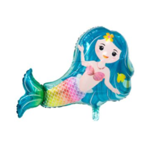GLOBO METALIZADO FORMA SIRENITA 54 x 82cm APTO HELIO