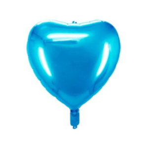 GLOBO METALIZADO FORMAS CORAZON CELESTE 45cm APTO HELIO