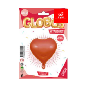 GLOBO METALIZADO FORMAS CORAZON ROJO 45cm APTO HELIO