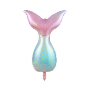 GLOBO METALIZADO FORMA COLA DE SIRENA 52 x 85cm APTO HELIO