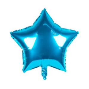 GLOBO METALIZADO FORMAS ESTRELLA CELESTE 45cm APTO HELIO
