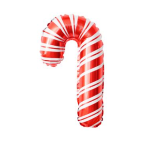 GLOBO METALIZADO FORMA BASTON DE CARAMELO