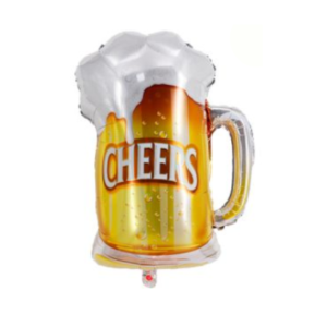 GLOBO METALIZADO FORMA CERVEZA 54 x 72,5cm APTO HELIO