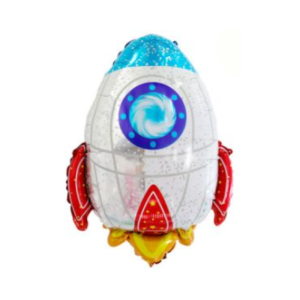 GLOBO METALIZADO FORMA NAVE ESPACIAL 65 x 54cm APTO HELIO