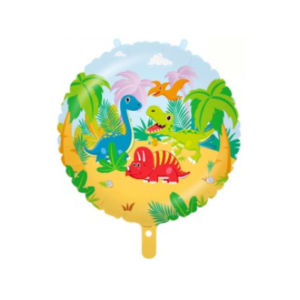 GLOBO METALIZADO REDONDO *DINO* APTO HELIO