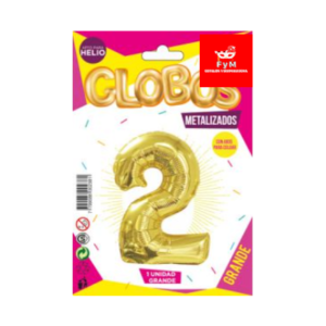 GLOBO METALIZADO GRANDE - DORADO N.2