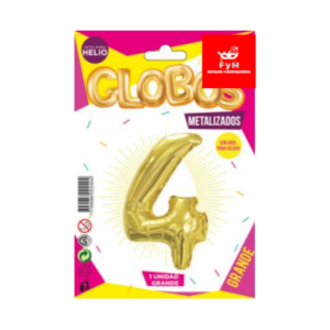 GLOBO METALIZADO GRANDE - DORADO N.4