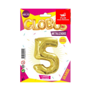 GLOBO METALIZADO GRANDE - DORADO N.5