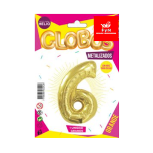 GLOBO METALIZADO GRANDE - DORADO N.6