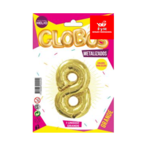 GLOBO METALIZADO GRANDE - DORADO N.8