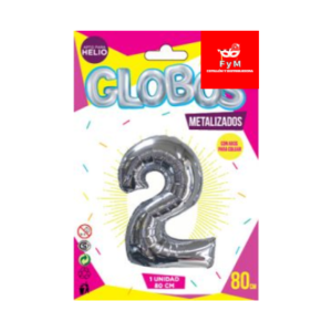 GLOBO METALIZADO GRANDE - PLATEADO N.2