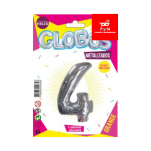 GLOBO METALIZADO GRANDE - PLATEADO N.4