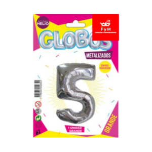 GLOBO METALIZADO GRANDE - PLATEADO N.5