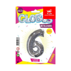 GLOBO METALIZADO GRANDE - PLATEADO N.6