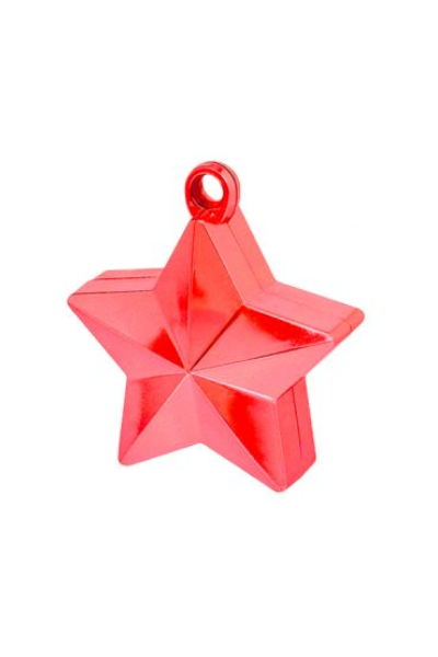 PESA ANCLAJE PARA GLOBOS ESTRELLA ROJA METALIZADA