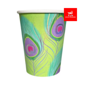 VASO DE POLIPAPEL PAVO REAL (impresión metalizada) 266cc x 6 un.
