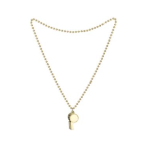 COLLAR DE CUENTAS C/SILBATO *DORADO*