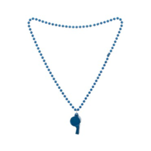 COLLAR DE CUENTAS CON SILBATO AZUL 80cm