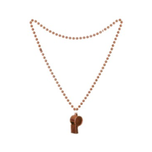 COLLAR DE CUENTAS CON SILBATO NARANJA 80cm