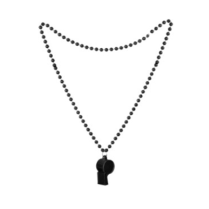 COLLAR DE CUENTAS C/SILBATO *NEGRO*