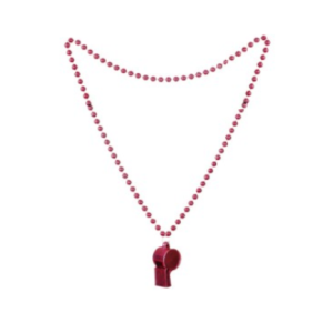 COLLAR DE CUENTAS C/SILBATO *ROJO*