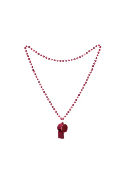 COLLAR DE CUENTAS C/SILBATO *ROJO* (12/960)