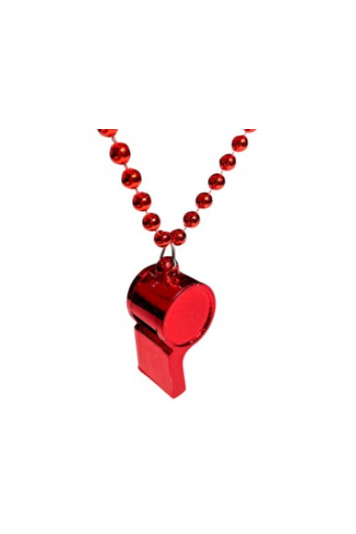 COLLAR DE CUENTAS C/SILBATO *ROJO* (12/960) - Imagen 2