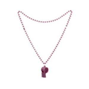 COLLAR DE CUENTAS C/SILBATO *ROSA*