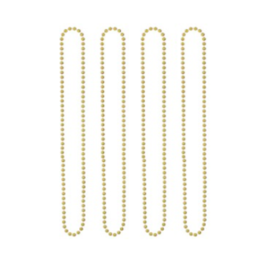 COLLAR DE CUENTAS DORADO 80cm (set x 4 unidades)