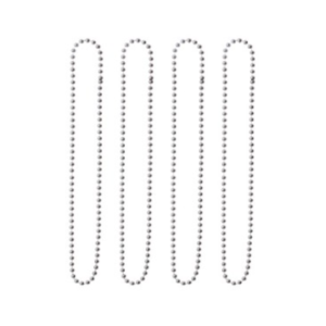 COLLAR DE CUENTAS PLATEADO 80cm (set x 4 unidades)