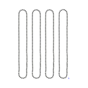 COLLAR DE CUENTAS NEGRO 80cm (set x 4 unidades)