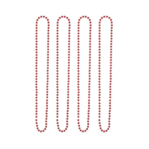 COLLAR DE CUENTAS ROJO 80cm (set x 4 unidades)
