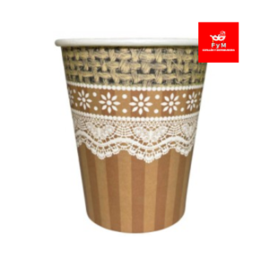 VASO DE POLIPAPEL ENCAJE 266cc x 6 un.