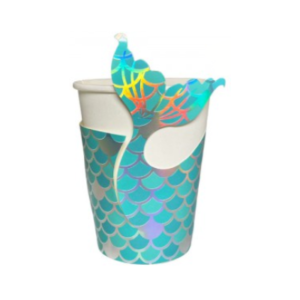 VASO DE POLIPAPEL SIRENA DE MAR (vaso + cubrevaso) 266cc x 6 un.