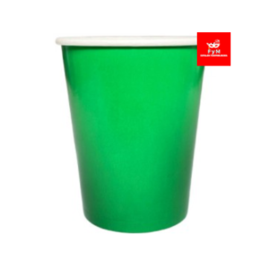 VASO DE POLIPAPEL LAMINADO VERDE OSCURO 266cc x 6 un.