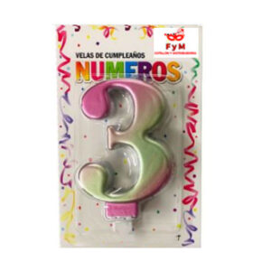VELA NUMERO IRIDISCENTE Nº3