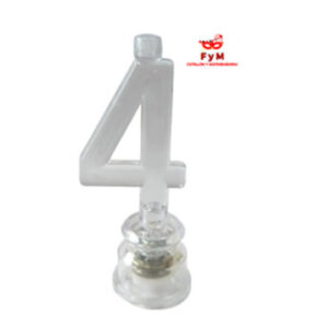 VELA NUMERO LUMINOSO LED N 4 con 4 velitas