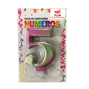 VELA NUMERO IRIDISCENTE Nº5