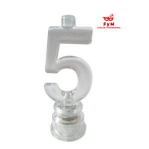 VELA NUMERO LUMINOSO LED N 5 con 4 velitas