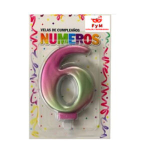 VELA NUMERO IRIDISCENTE Nº6