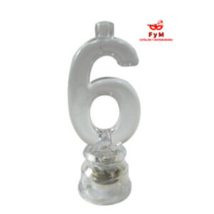 VELA NUMERO LUMINOSO LED N 6 con 4 velitas