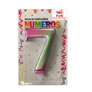 VELA NUMERO IRIDISCENTE Nº7