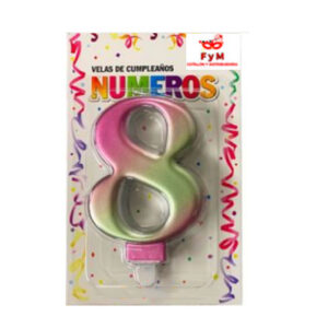 VELA NUMERO IRIDISCENTE Nº8