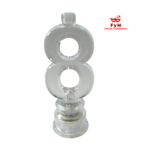 VELA NUMERO LUMINOSO LED N 8 con 4 velitas