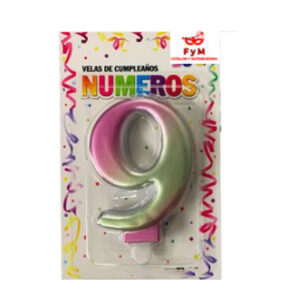 VELA NUMERO IRIDISCENTE Nº9