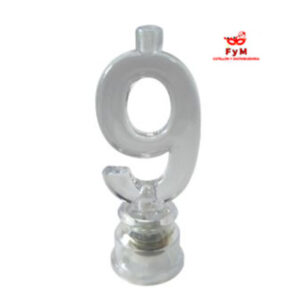 VELA NUMERO LUMINOSO LED N 9 con 4 velitas
