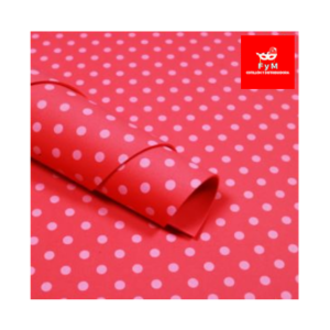 GOMA EVA IMPRESA ROJA LUNARES BLANCOS 60x40cm x 10 unidades