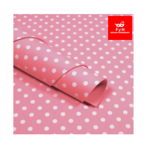 GOMA EVA IMPRESA ROSA LUNARES BLANCOS 60x40cm x 10 unidades