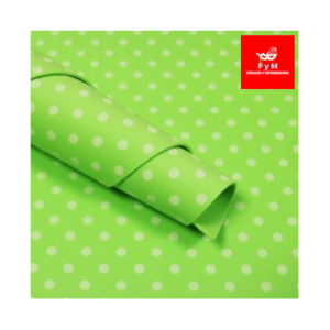 GOMA EVA IMPRESA VERDE LUNARES BLANCOS 60x40cm x 10 unidades